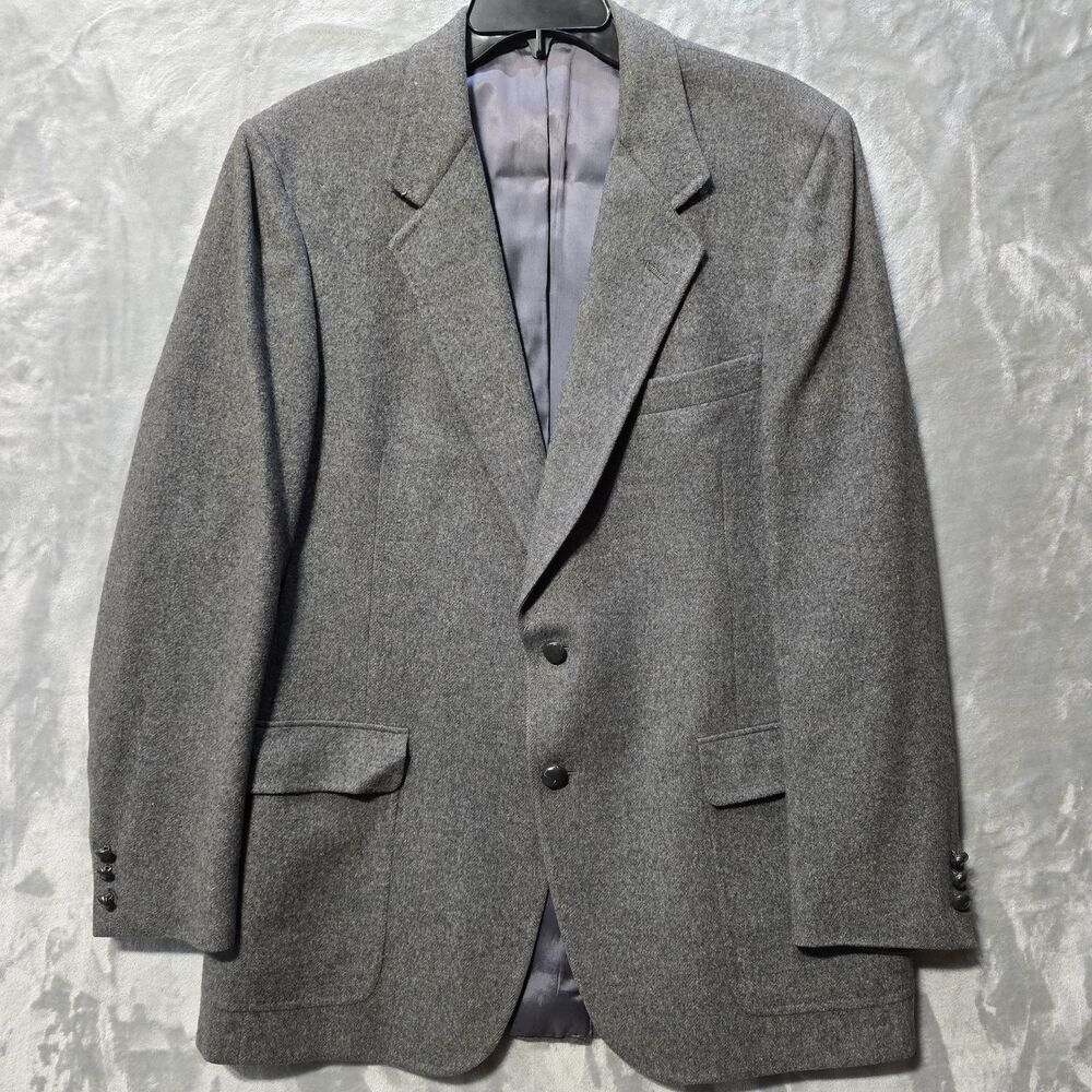 HART SCHAFFNER MARX Camel Hair Gray USA Union Made Sport Coat Suit Jacket 44